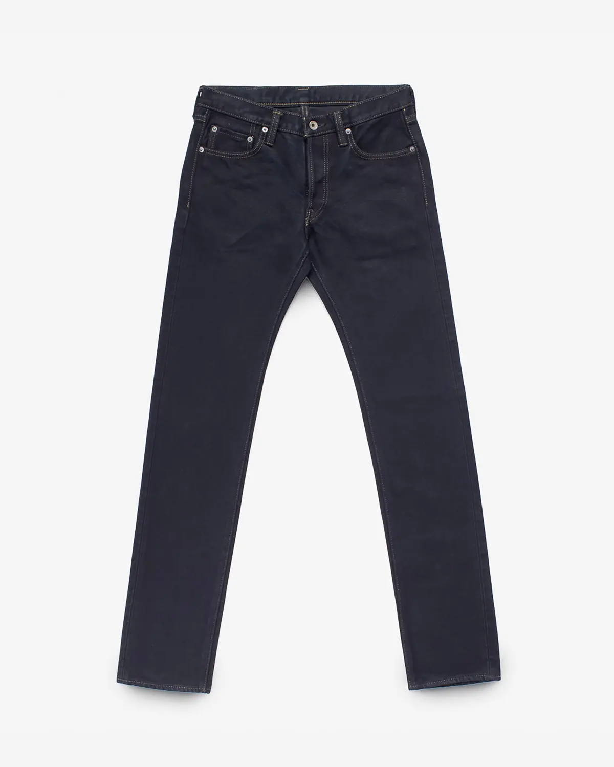 21Oz Selvedge Denim Slim Tapered Cut Jeans - Indigo Overdyed Black 1