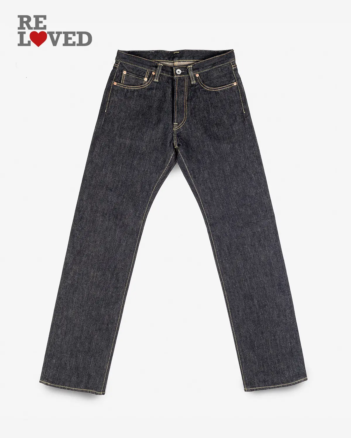 21Oz Selvedge Denim Straight Cut Jeans - Indigo (Ih-634S) Tag 28, Hemmed To 31.0" 1