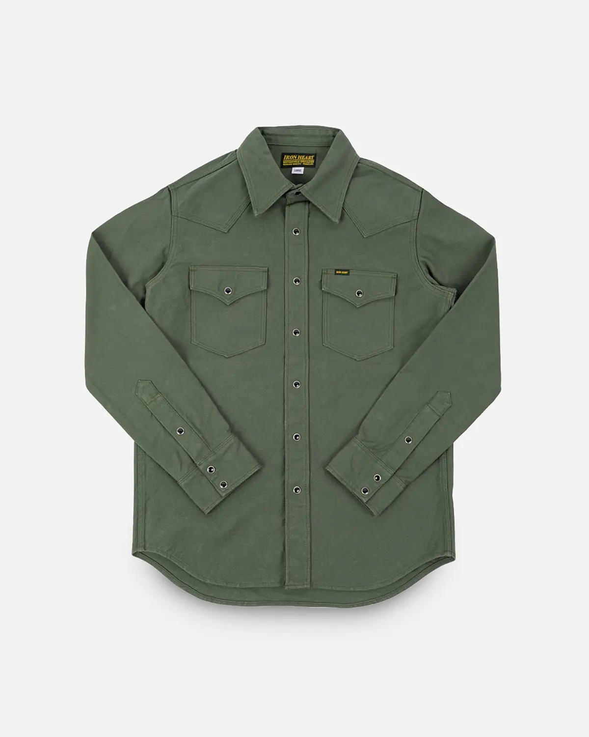 13Oz Military Serge Western Shirt - Olive Drab Green 1