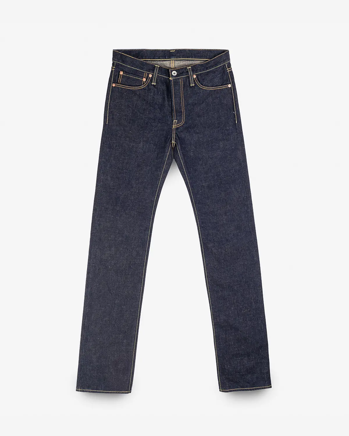 18Oz Vintage Selvedge Denim Slim Straight Cut Jeans - Indigo 1