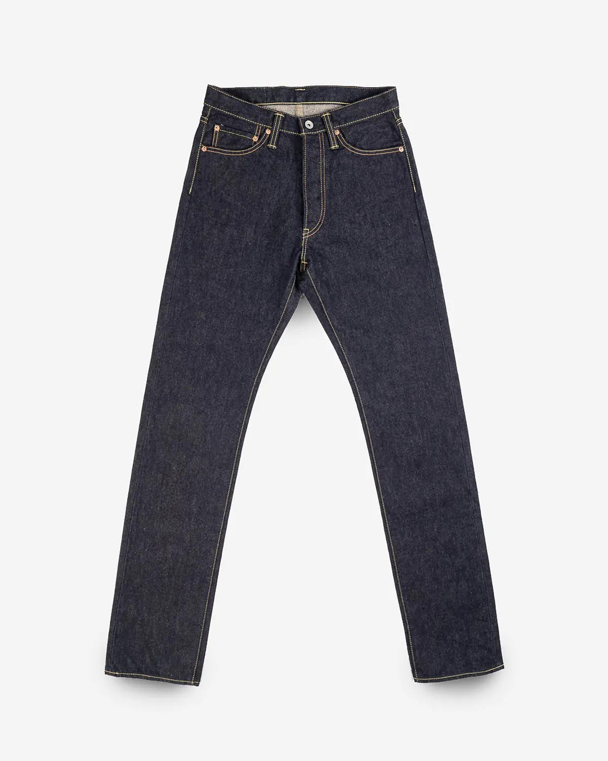 14Oz Selvedge Denim Relaxed Tapered Cut Jeans - Indigo 1