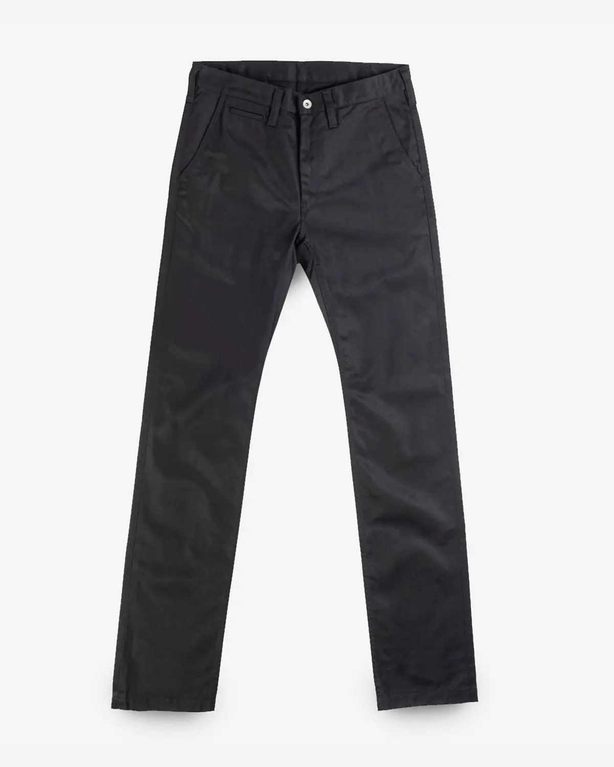 9Oz Mercerised Selvedge Cotton Slim Tapered Chinos - Black 1