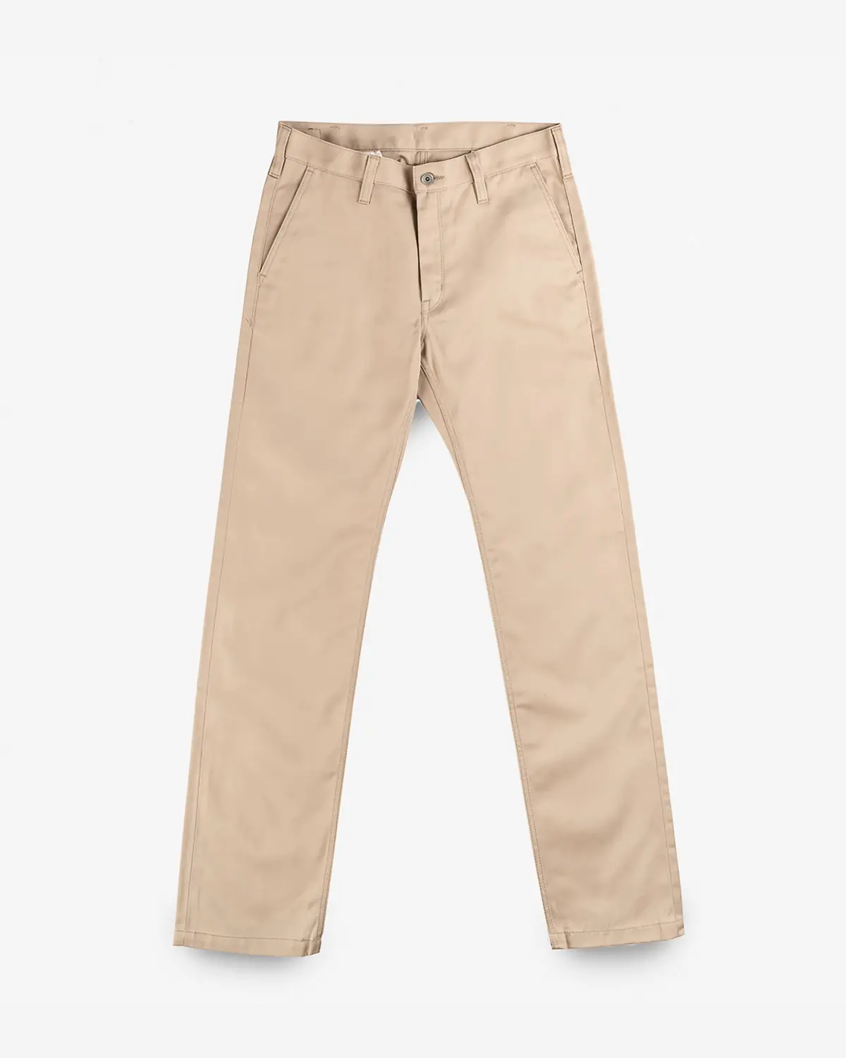 9Oz Mercerised Selvedge Cotton Straight Cut Chinos - Khaki 1
