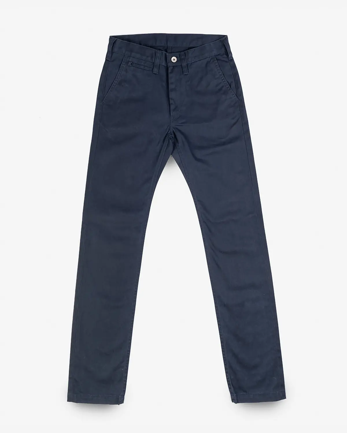9Oz Mercerised Selvedge Cotton Slim Tapered Chinos - Navy 1
