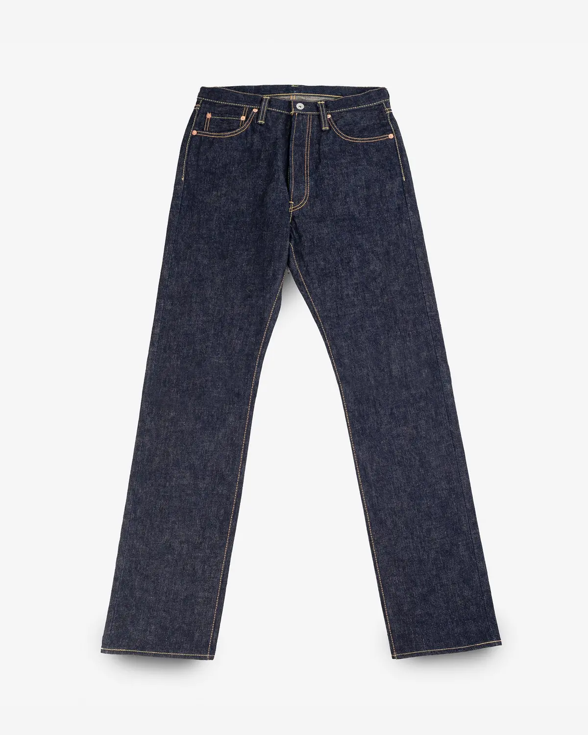 18Oz Vintage Selvedge Denim Relaxed Tapered Cut Jeans - Indigo 1