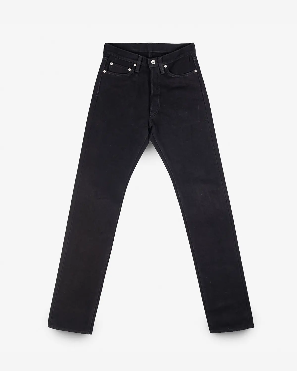21Oz Selvedge Denim Relaxed Tapered Cut Jeans -  Superblack (Fades To Grey) 1