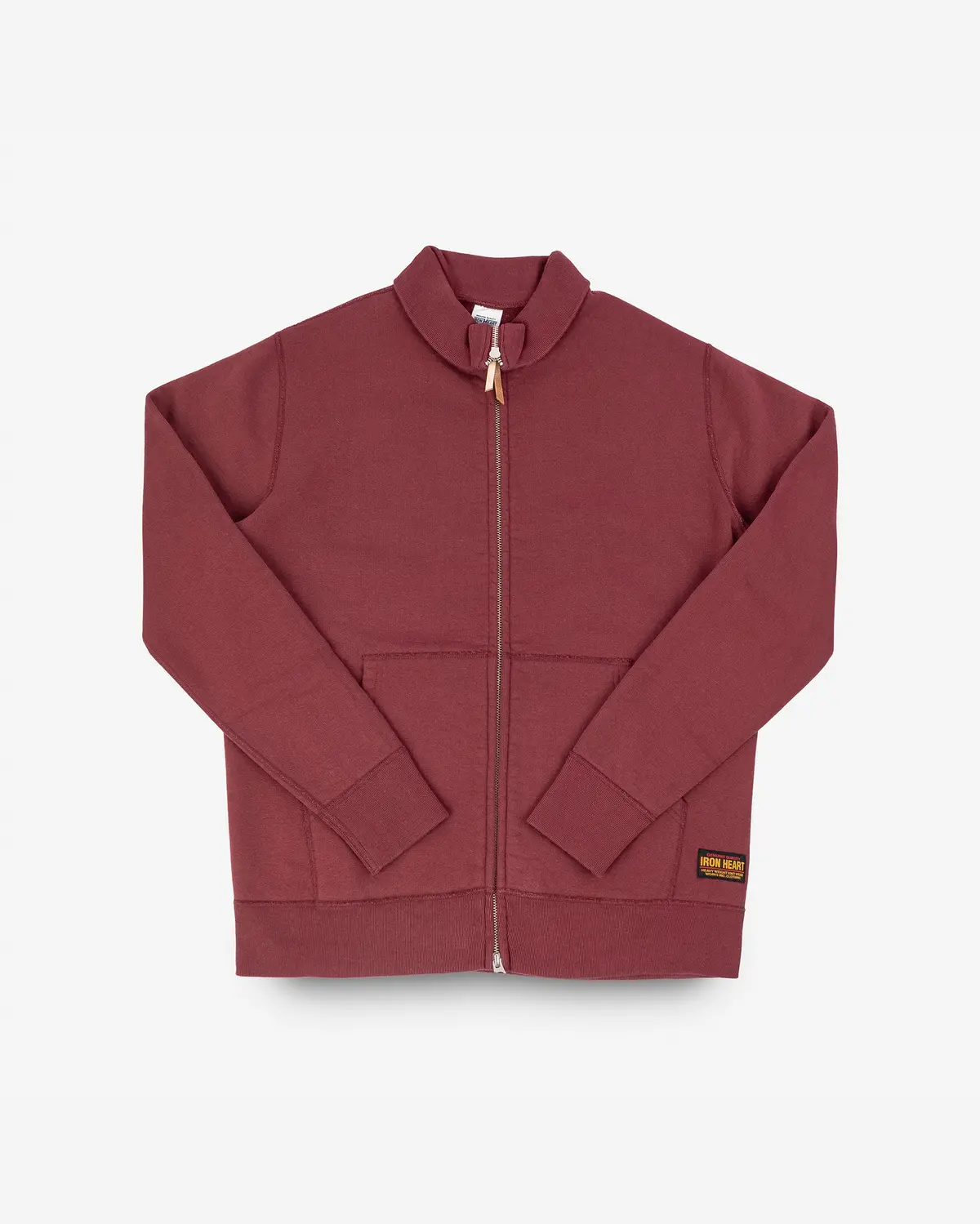 14Oz Ultra Heavyweight Loopwheel Cotton Zip Up Sweater - Burgundy 1