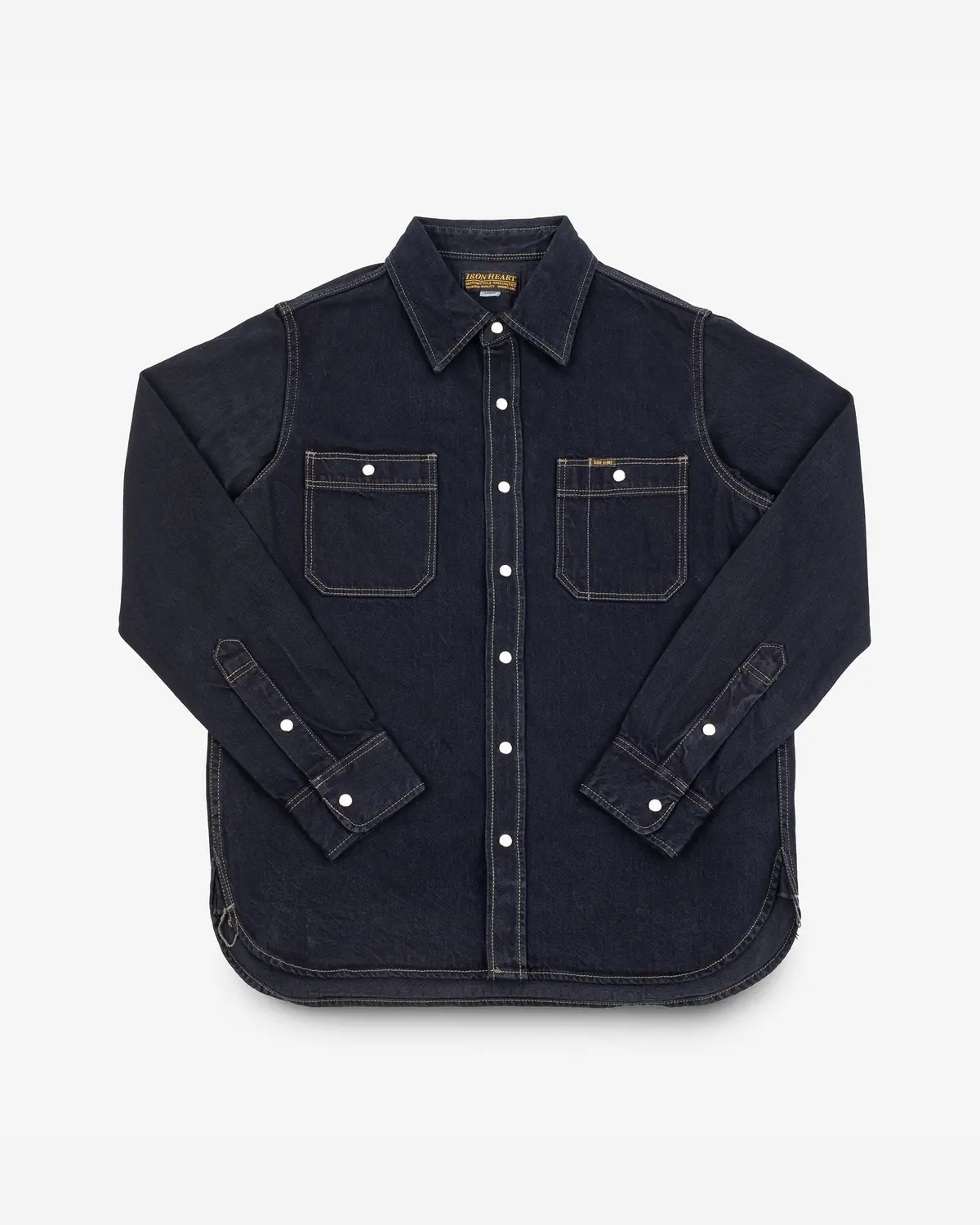 12Oz Selvedge Denim Work Shirt With Snaps - Indigo Overdyed Black 1