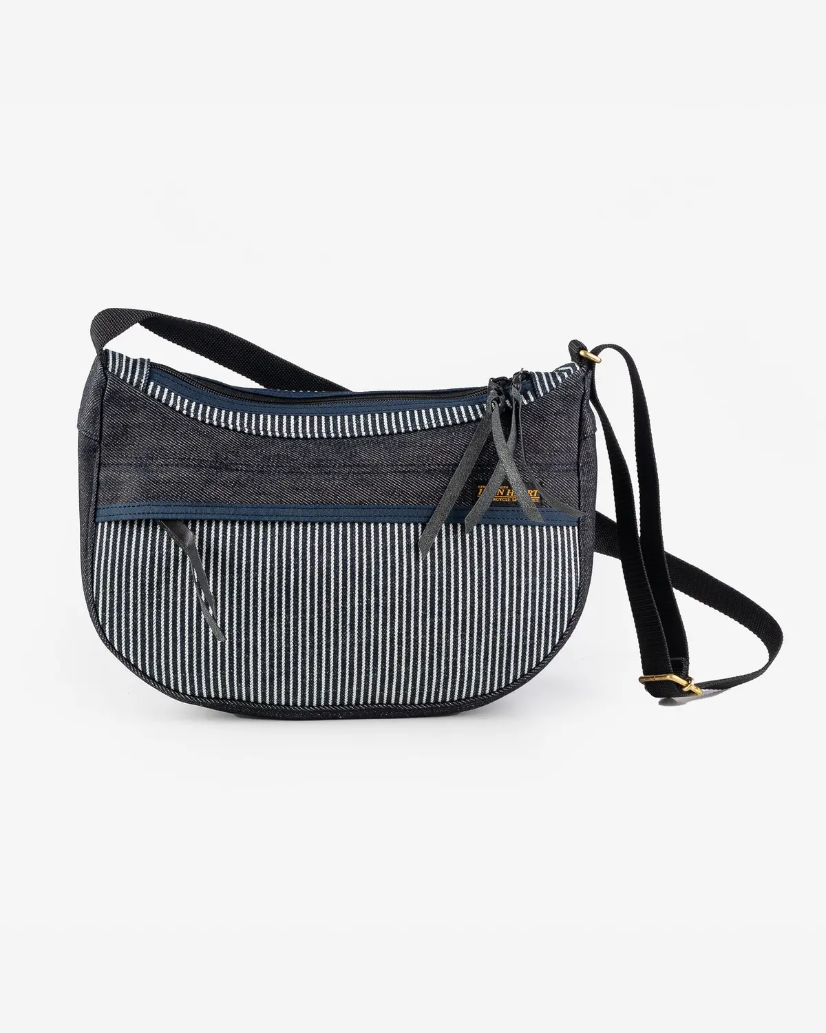 12Oz Hickory Stripe Small Shoulder Bag - Indigo 1