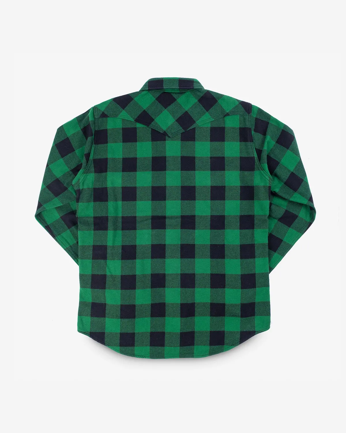 Ultra Heavy Flannel Buffalo Check Western Shirt - Green/Black 5
