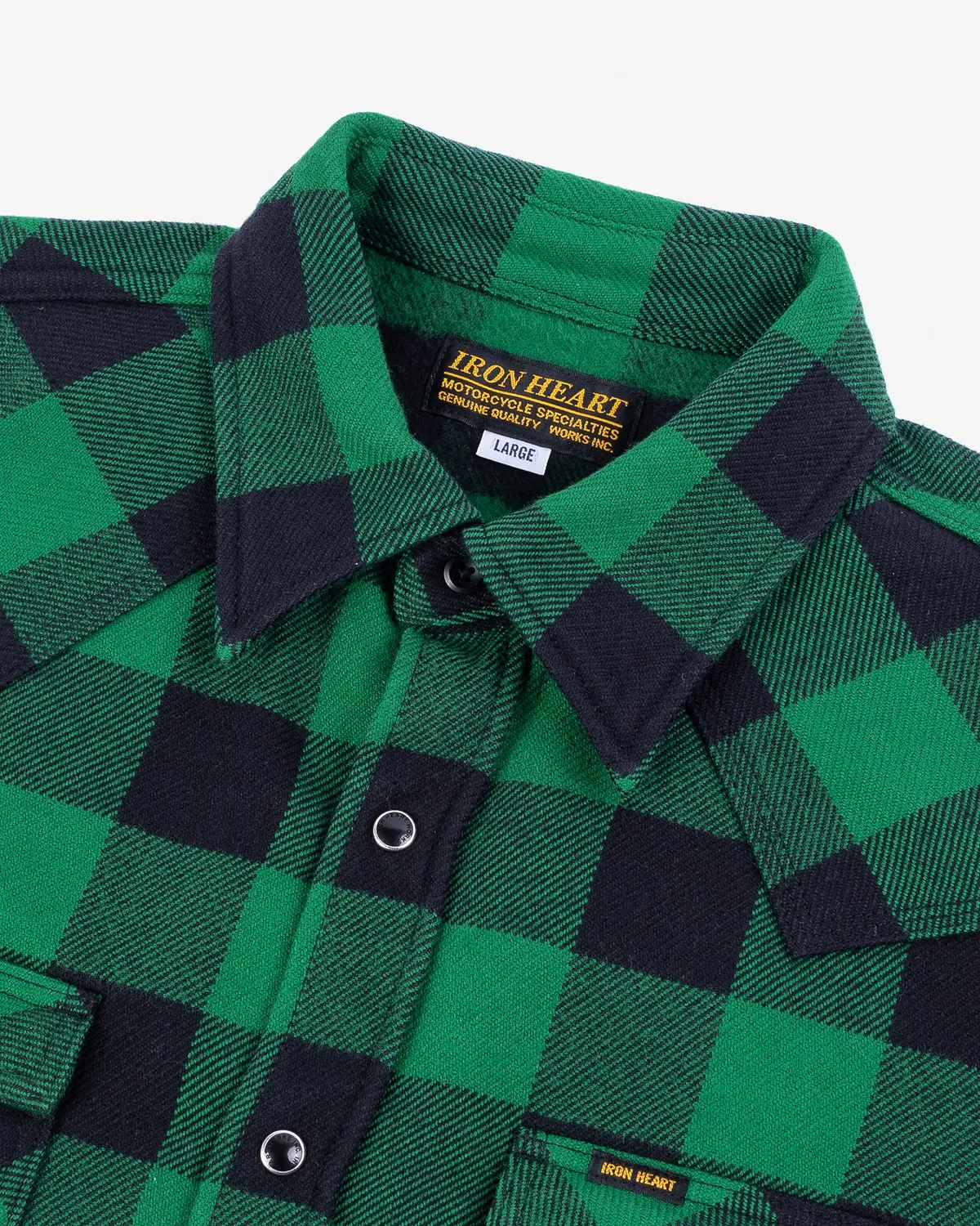 Ultra Heavy Flannel Buffalo Check Western Shirt - Green/Black 6