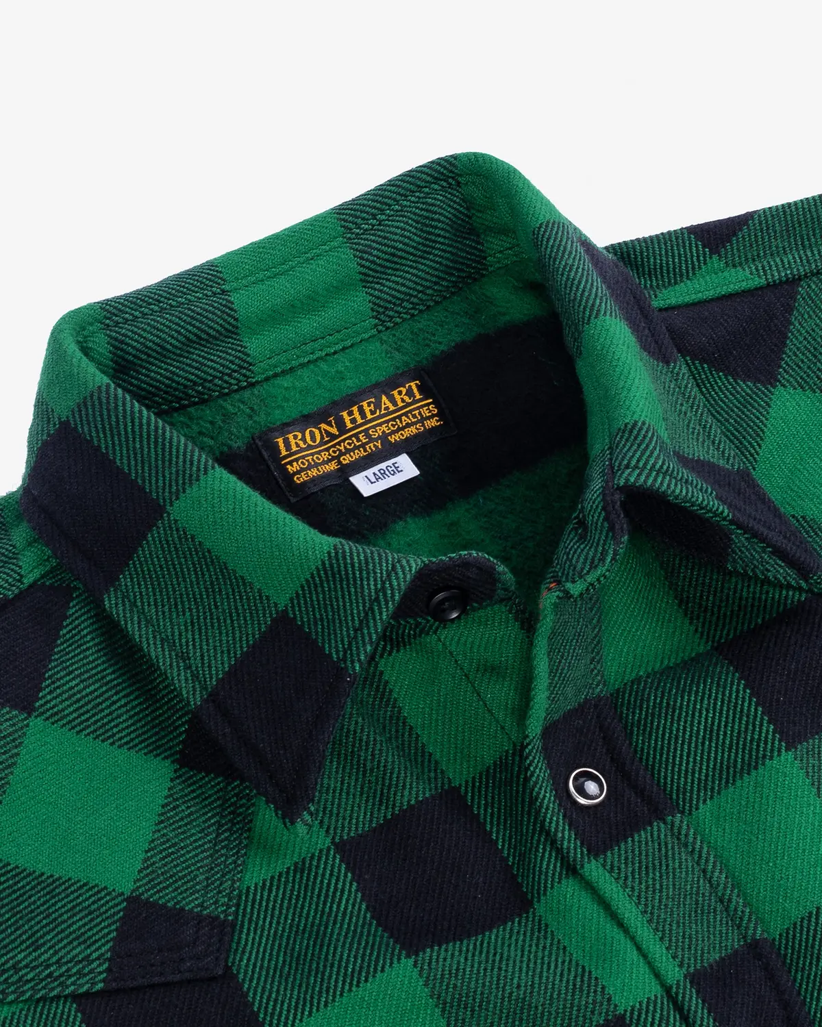 Ultra Heavy Flannel Buffalo Check Western Shirt - Green/Black 7