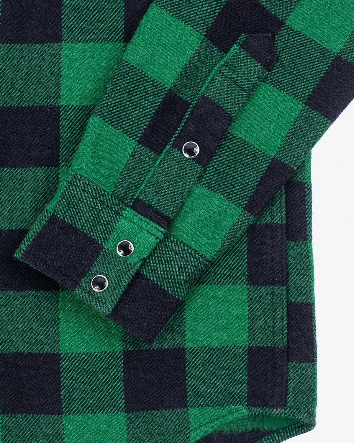 Ultra Heavy Flannel Buffalo Check Western Shirt - Green/Black 8