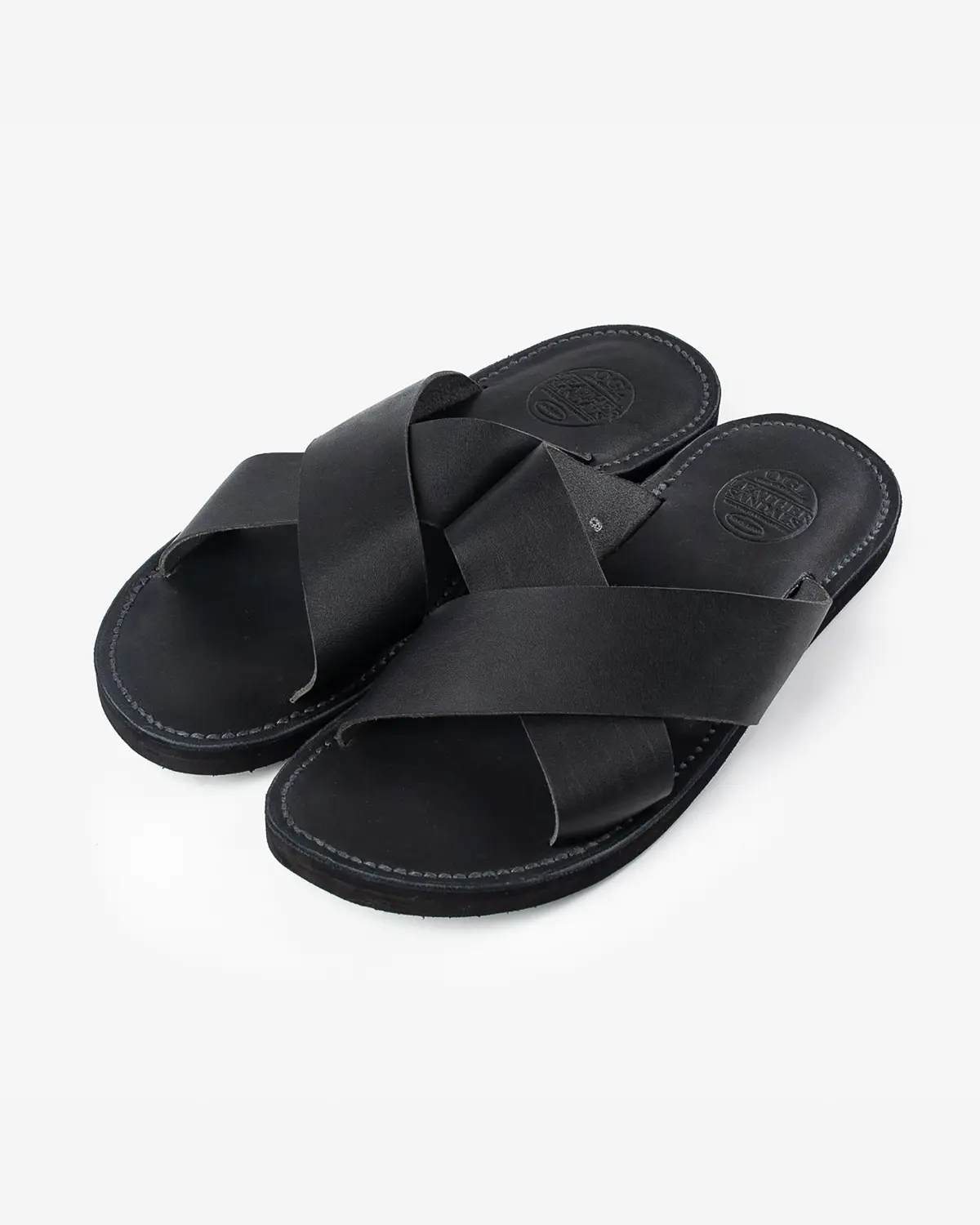 Ogl X Dr. Sole Leather Cross Sandals - Black 1