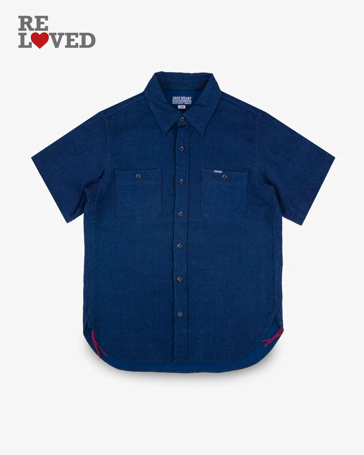 5Oz Double Gauze Short Sleeved Work Shirt - Indigo (Ihsh-417-Ind) Size Large 1