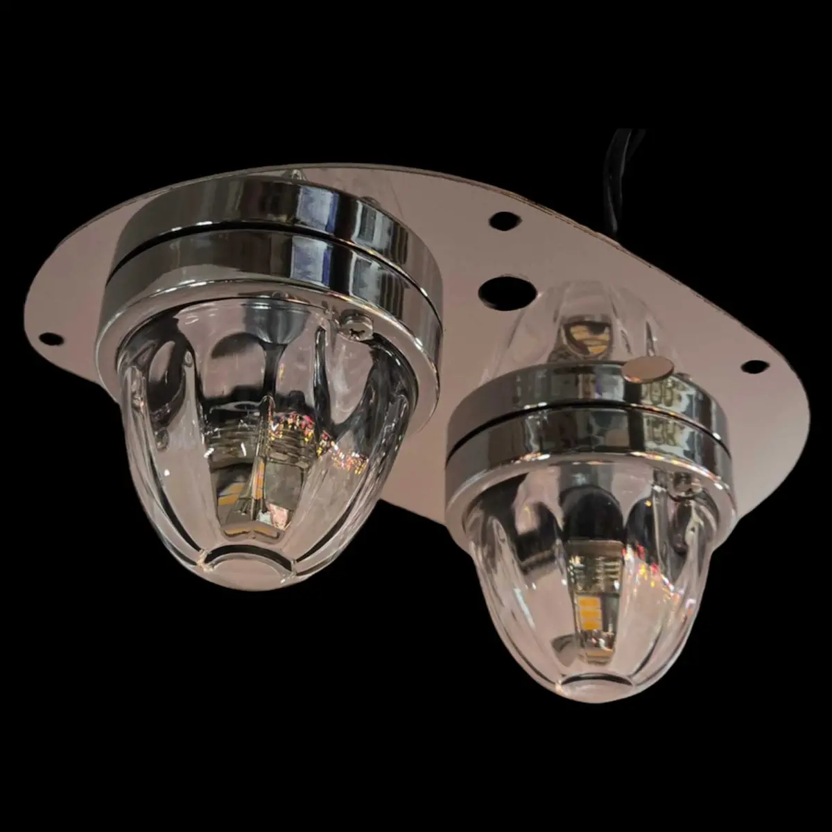 Ss-1047 (S.S. Plate Only) Peterbilt 387 587 Above Dash Dome Light Bracket W2 Wm Light Cut And Sanded From 16Ga Ss 304 1