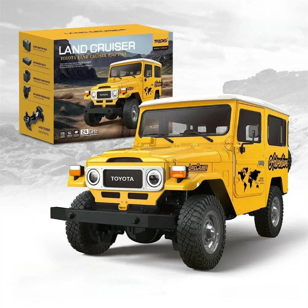 Hg4-50 Hg Hg4-50 Trasped 1/16 2.4G 4Wd Rc Car For Toyota Land Cruiser Fj40 1983 Rock Crawler Led Light Simulated Sound Off-Road Climbing Truck Rtr Full Proportional Models Toys 1