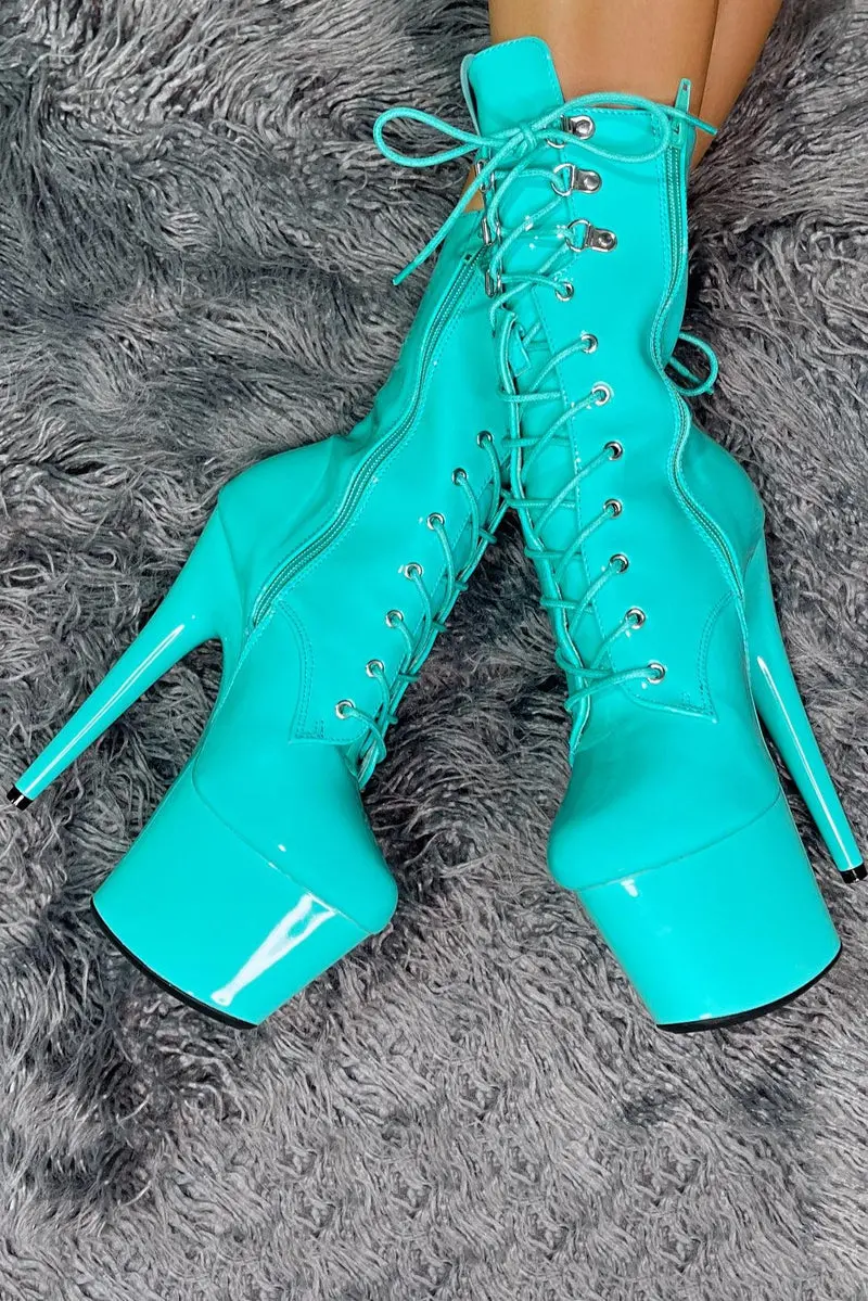 Hella Heels Lipkit 7Inch Boots - Minted 1