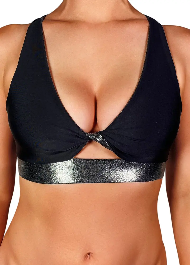 Cleo The Hurricane Twist Sports Bra - Metallic Chrome 2