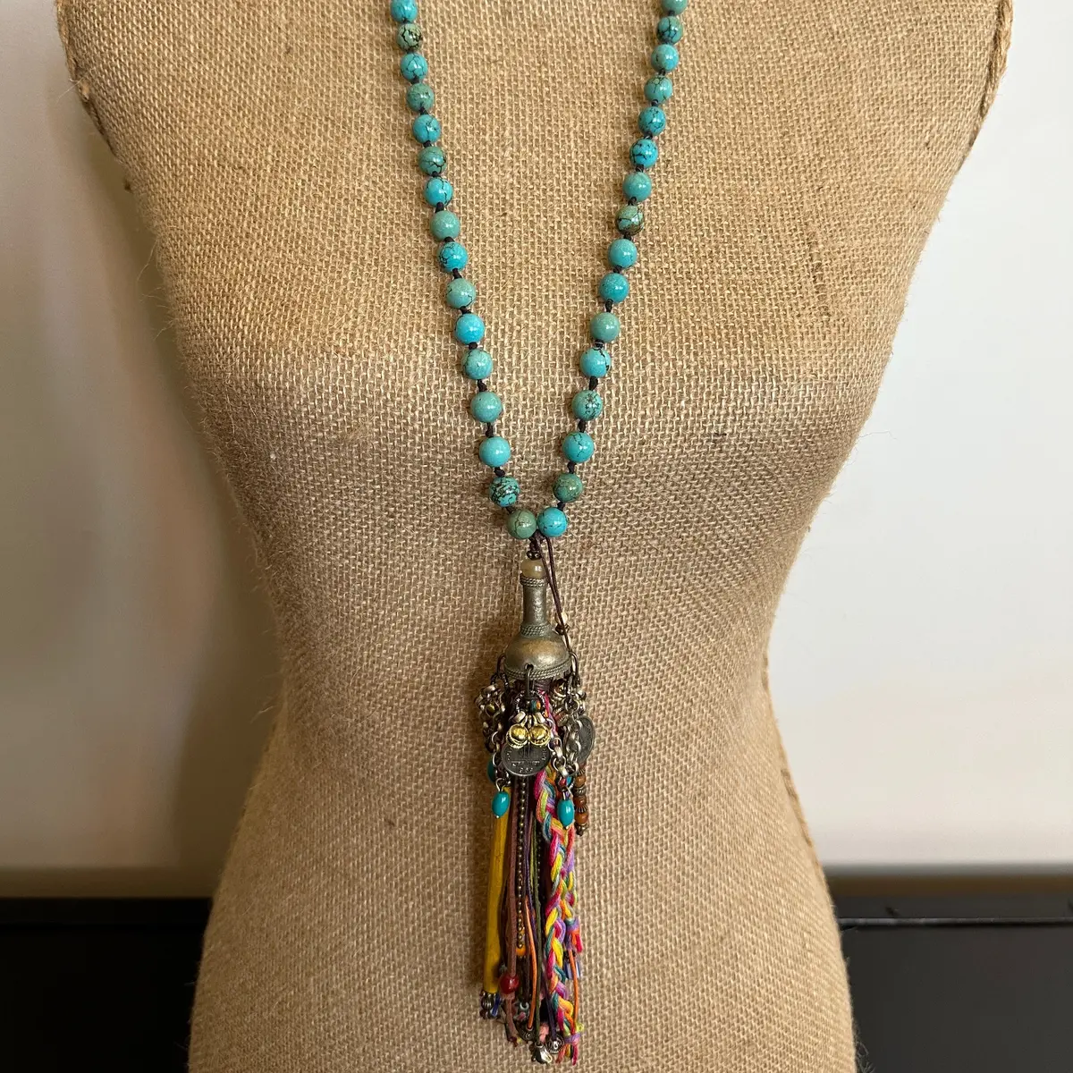 Turquoise Strand With Tassel - Amy Kaplan For Bourbon Cowgirl 1