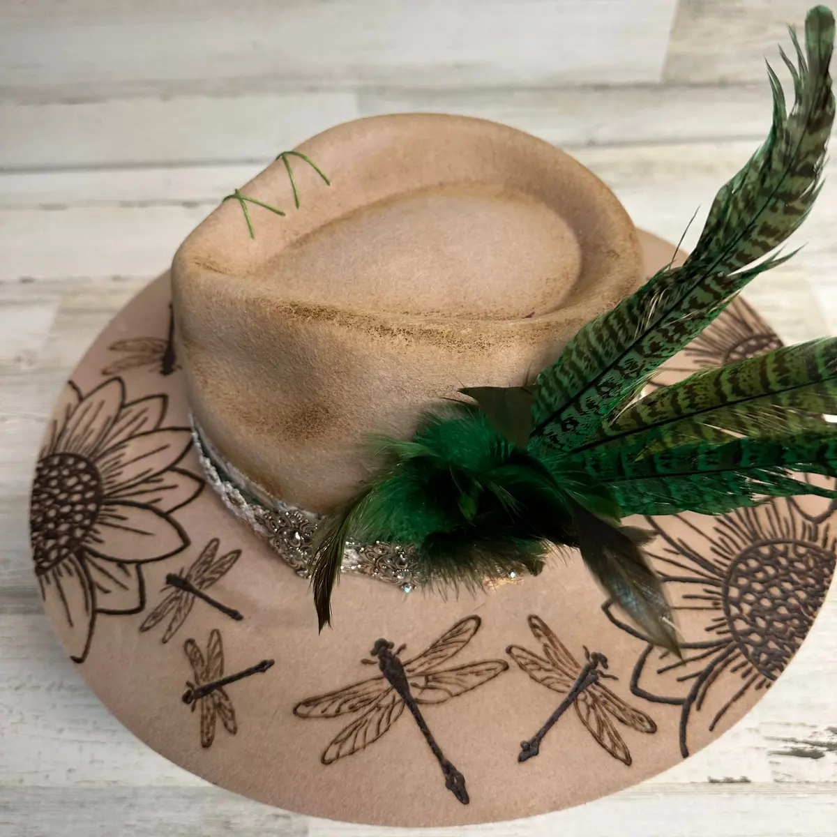 Pretty Poison Tan Custom Cowgirl Hat  By Calamity Anne 1
