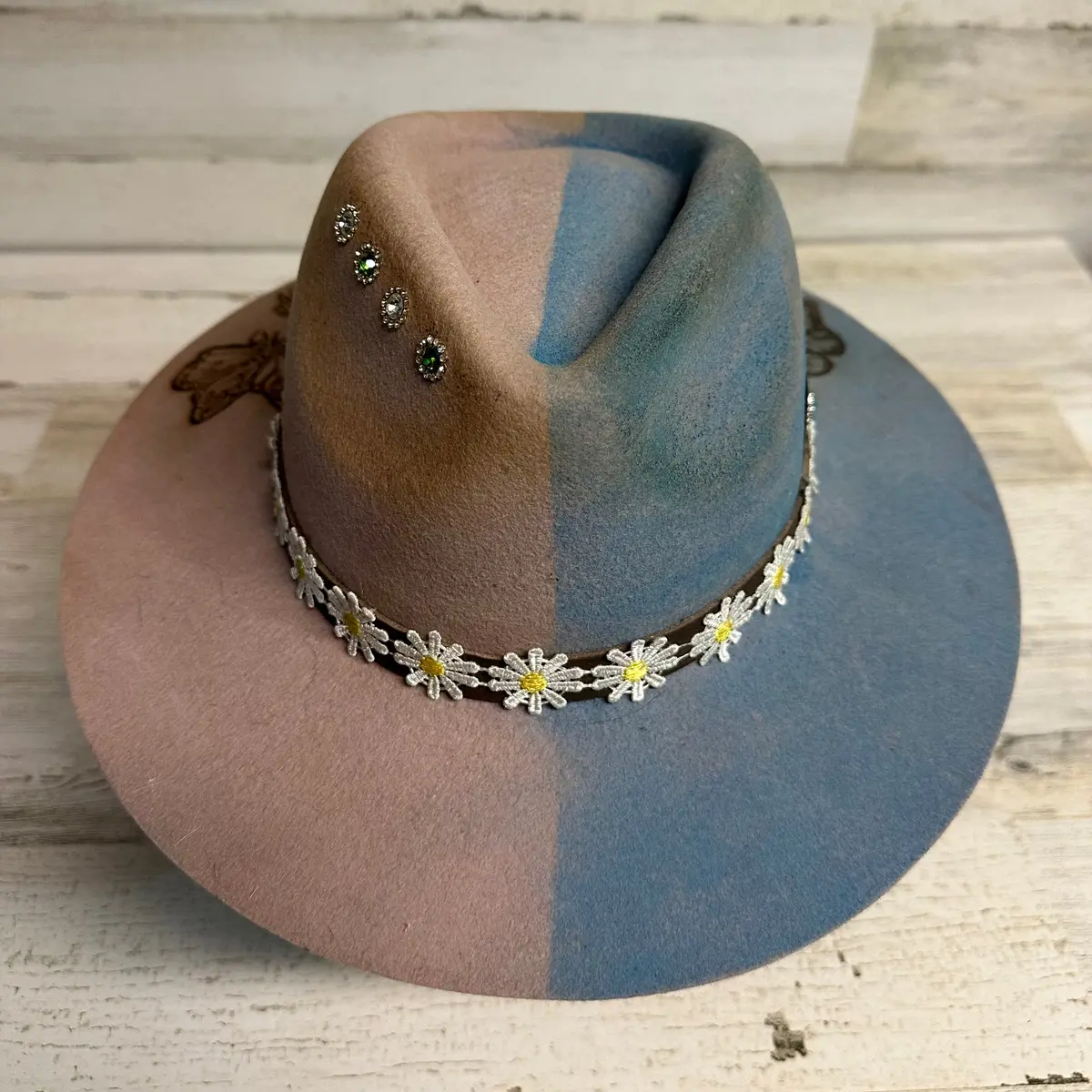 I'm A Handful Blue Custom Cowgirl Hat By Calamity Anne 2
