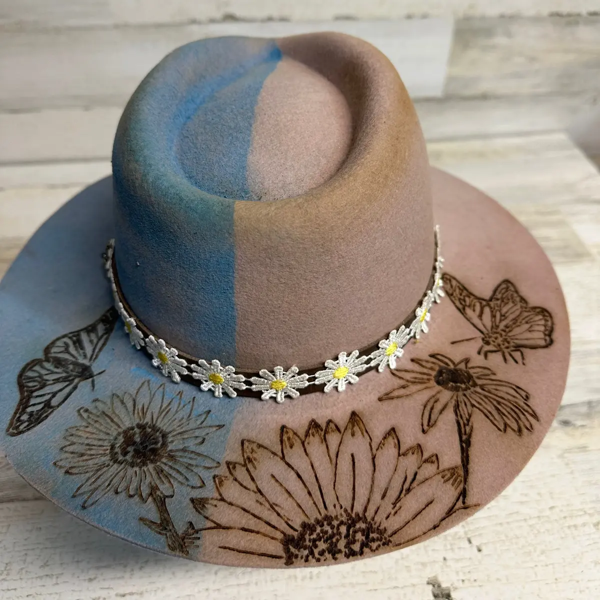 I'm A Handful Blue Custom Cowgirl Hat By Calamity Anne 1
