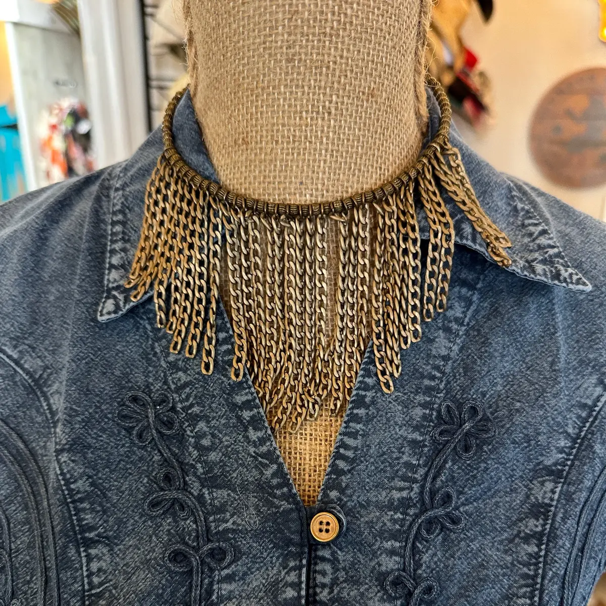 Chain Memory Bib Necklace- Amy Kaplan For Bourbon Cowgirl 1
