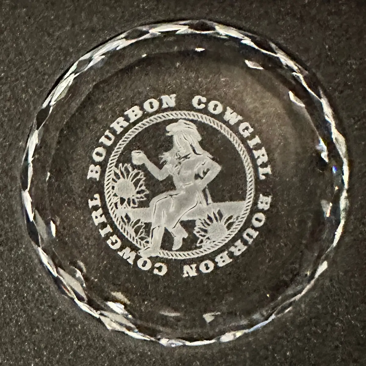 Bourbon Cowgirl Crystal Paperweight 1