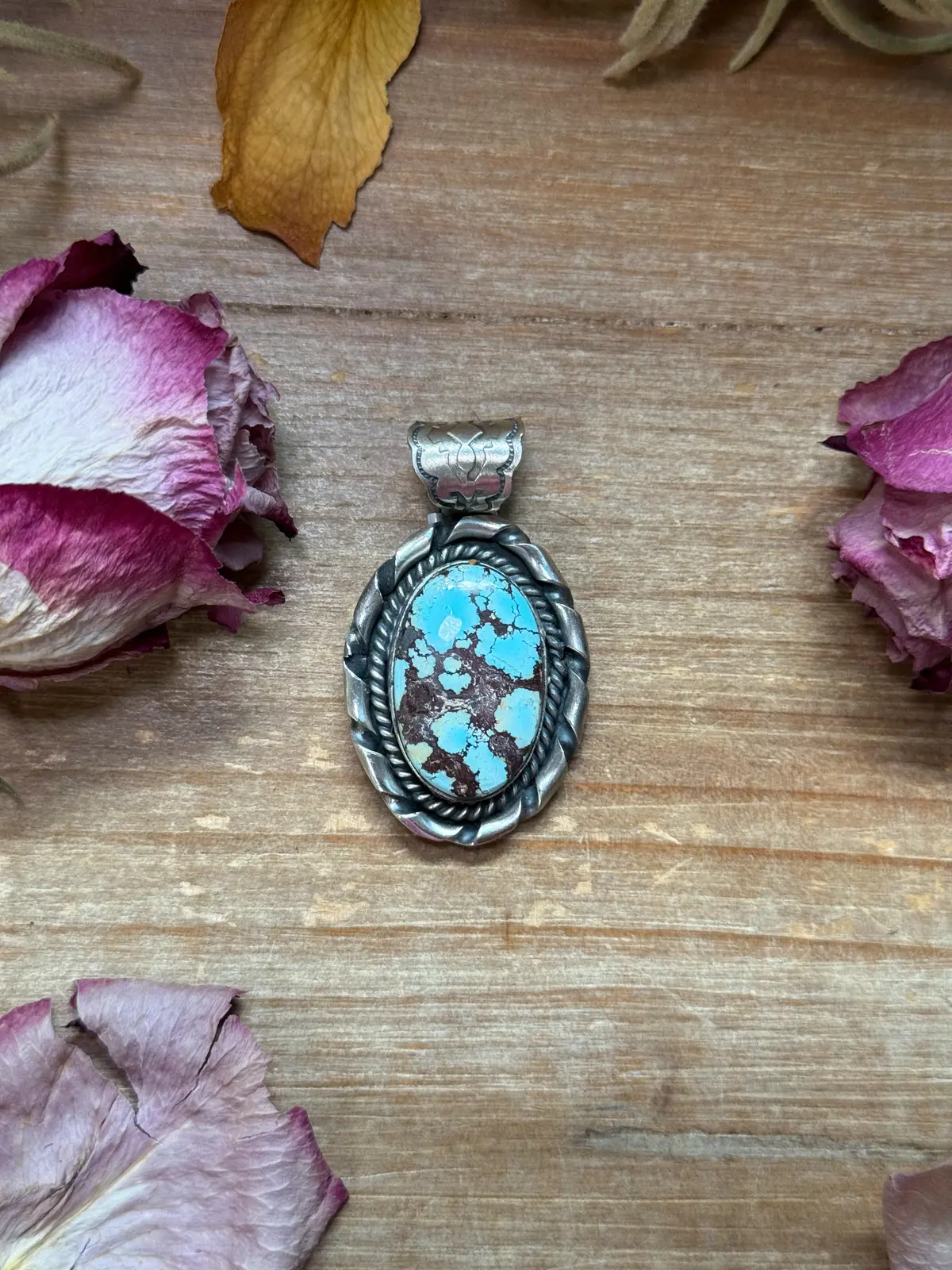 Golden Hills Turquoise Sterling Silver Pendant 1