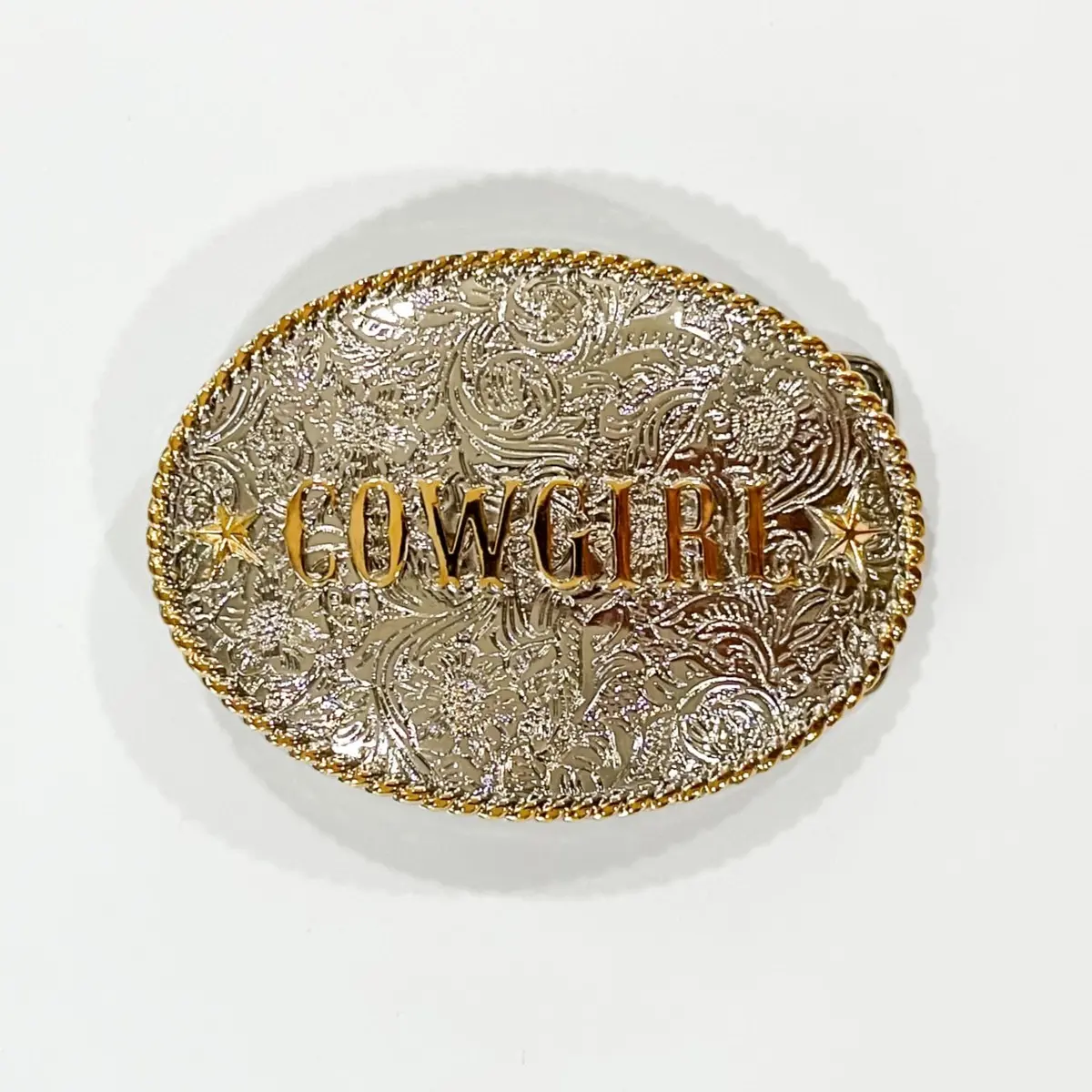 Cowgirl Silver And Gold Stars Belt Buckle By Bourbon Cowgirl 1