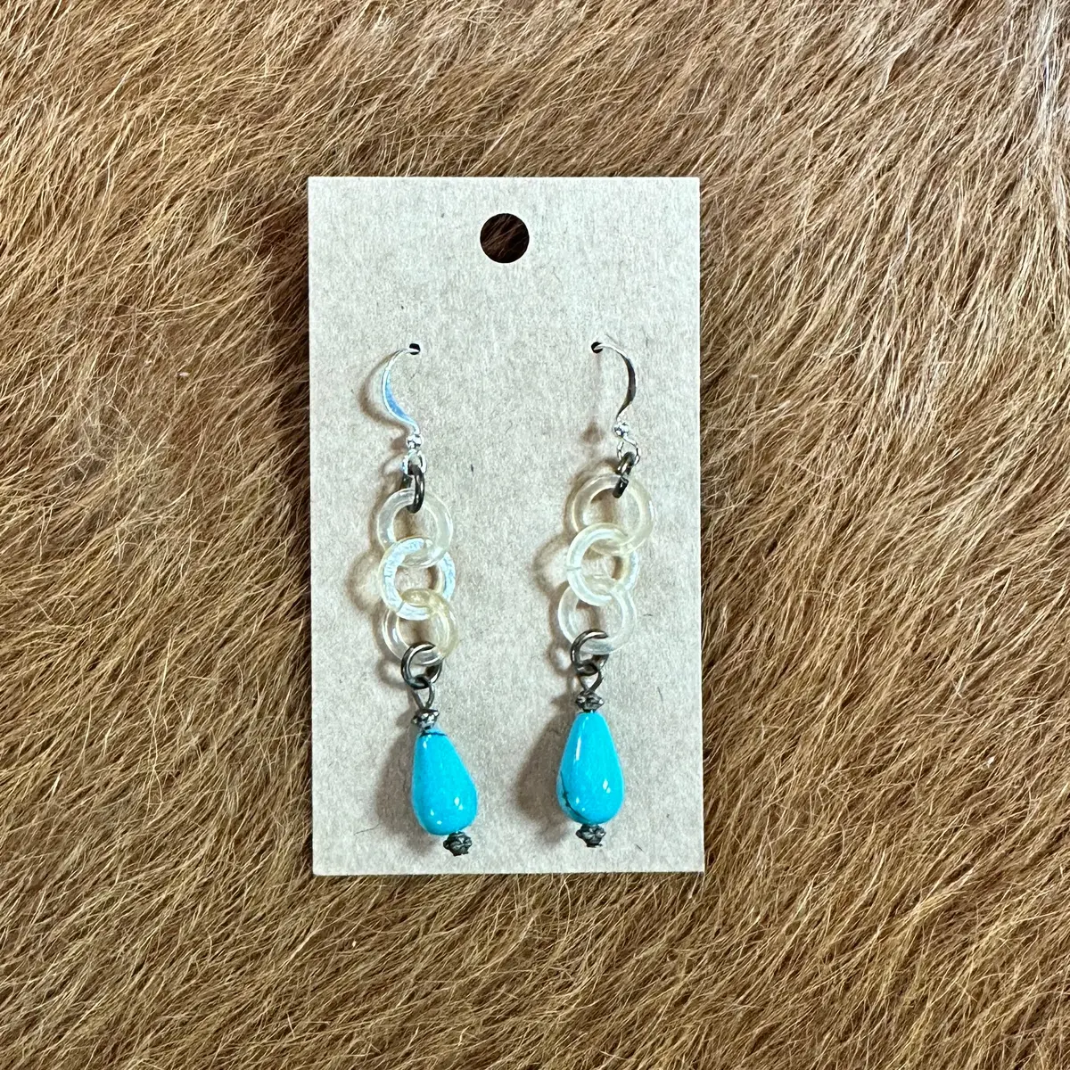 Turquoise And Horn Rings Dangle Earrings By Amy Kaplan 1