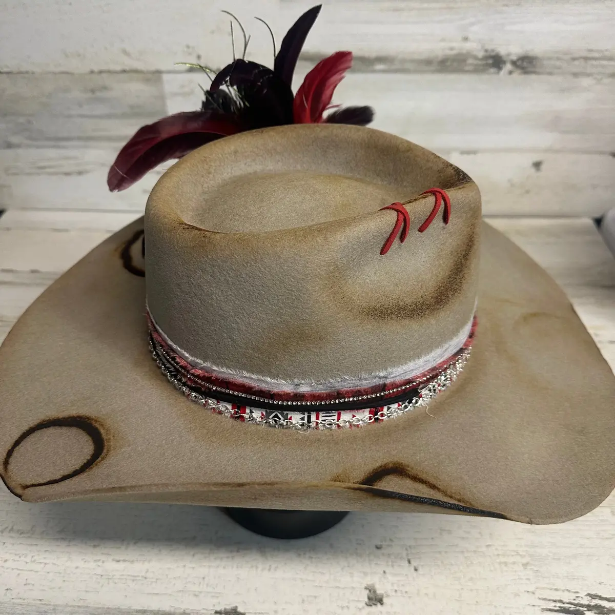 Red Dirt Wild Child Custom Cowgirl Hat  By Calamity Anne 1
