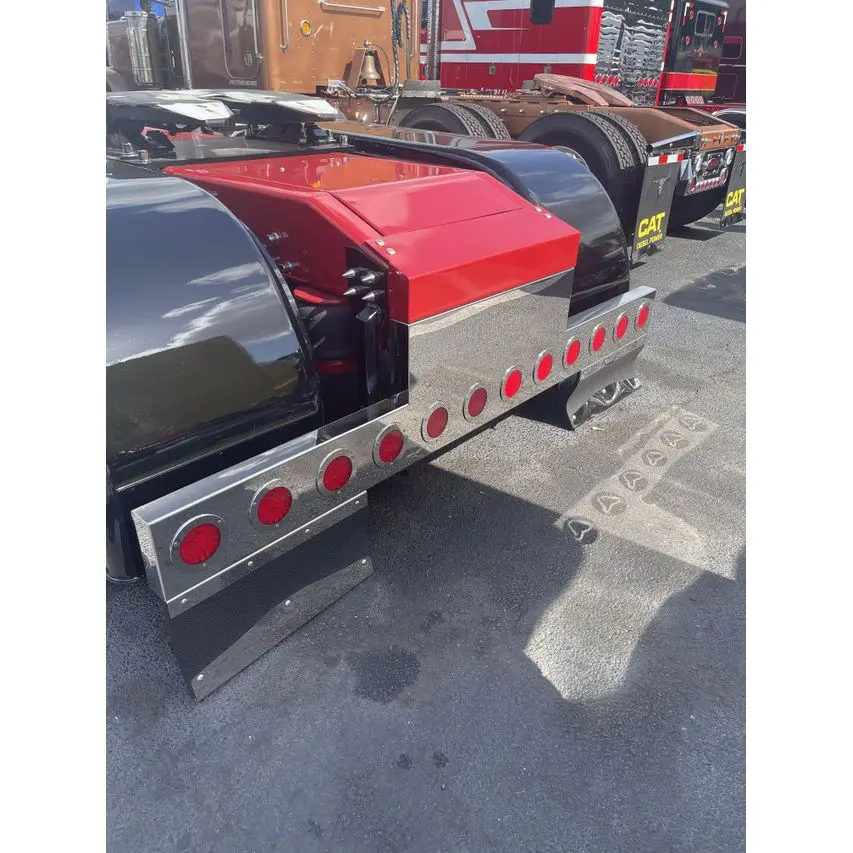 Ic975020-14 Iowa Customs (Reverse T Bar) Rear Bumper W/12 4" Light Holes Across Bottom. Stainless With Internal Bracing. 1