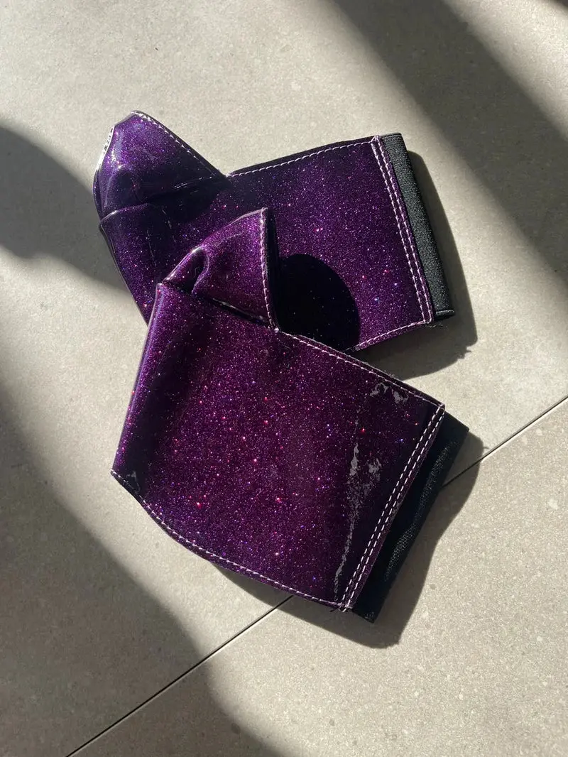Hella Heels Classique 7Inch Boot Protector - Purple Rain Glitterati 1