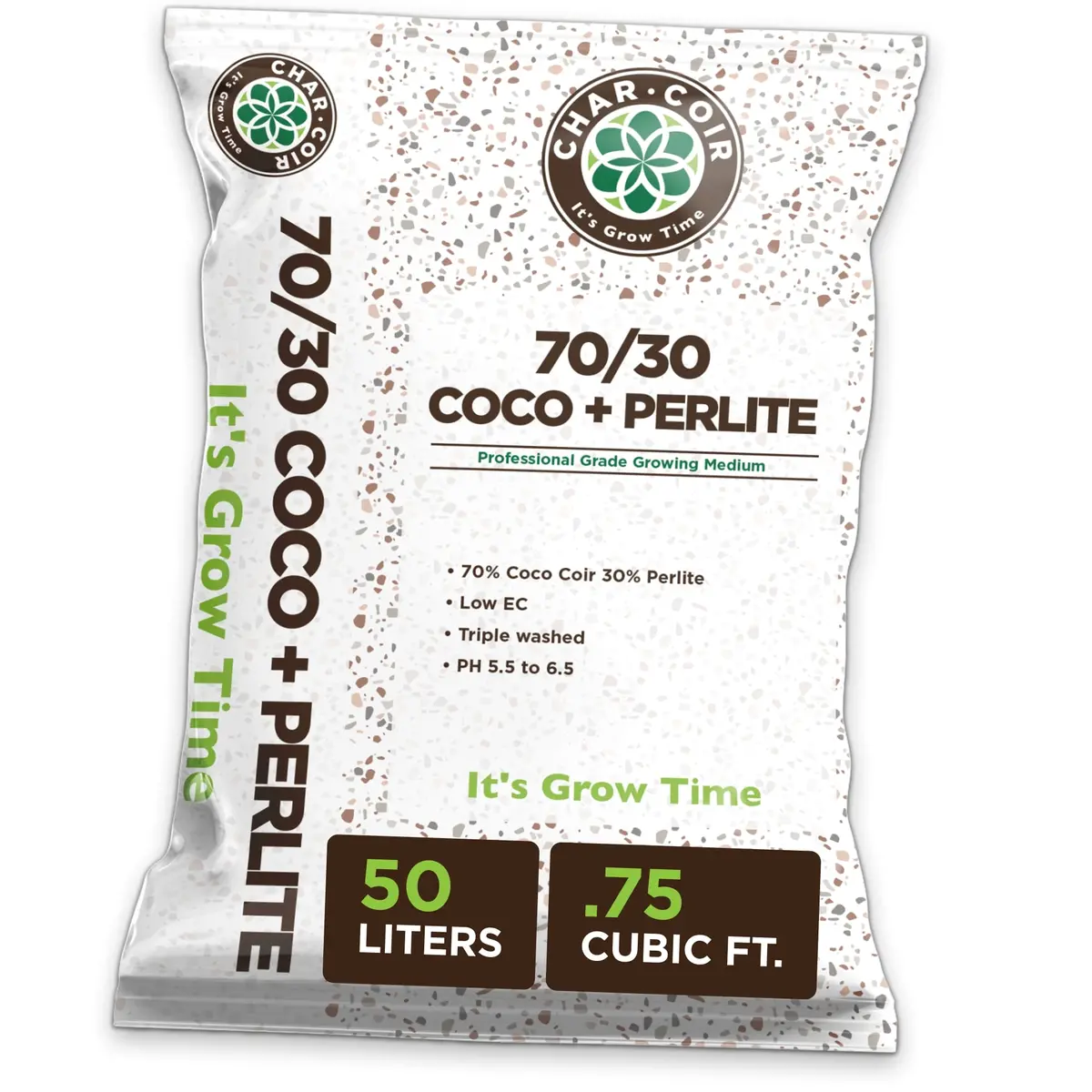 Char Coir - 70/30 - 70% Coco Peat + 30% Perlite - 50L/1.75 Cuft Bag 1