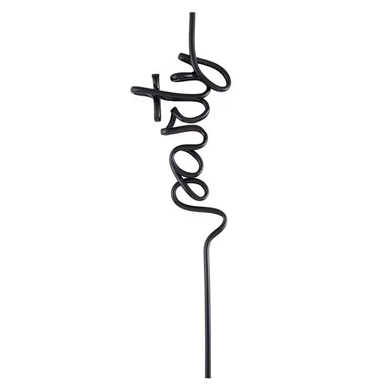 Word Straws- Party Black Straws 1