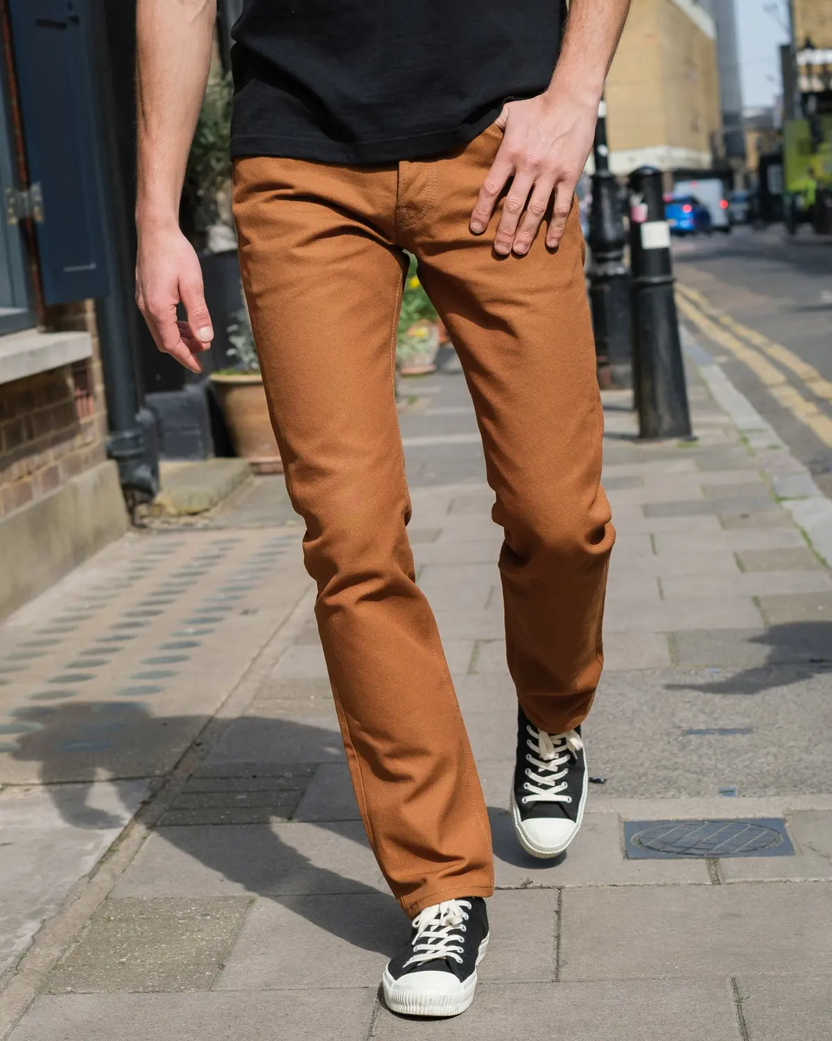 17Oz Duck Slim Tapered Cut Jeans - Brown 4