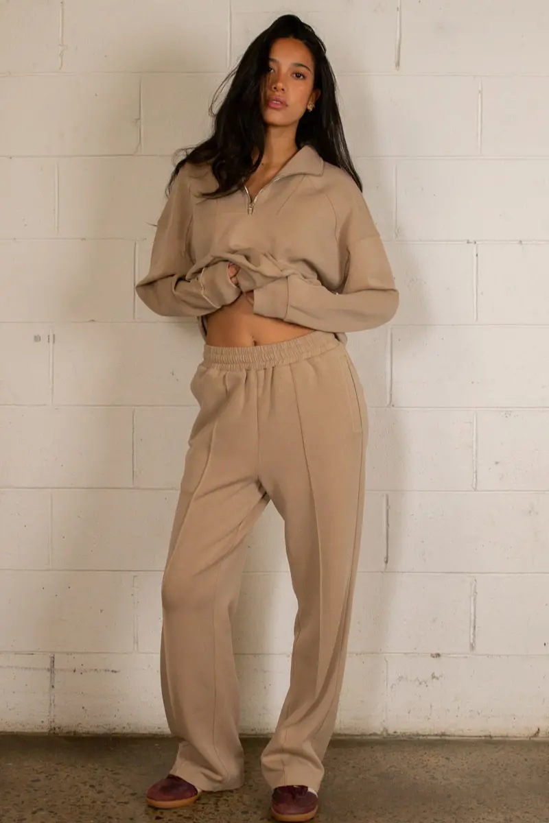 Tatiana Active Cairo Wide Leg Pants - Creamy Latte 1
