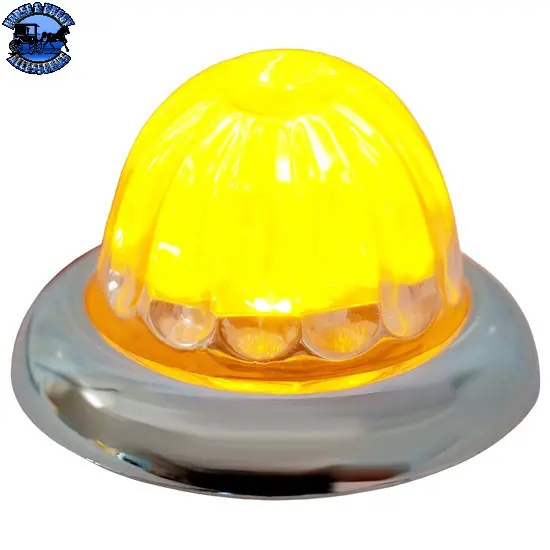 #11002Ca-23 Legendary 1-1/2 Inch Watermelon Light, Stud Mount - Amber Led / Clear Glass Lens 1