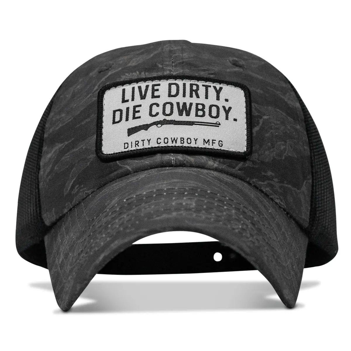 Live Dirty. Die Cowboy Patch Tactical Ripstop Mesh Snapback Hat 1