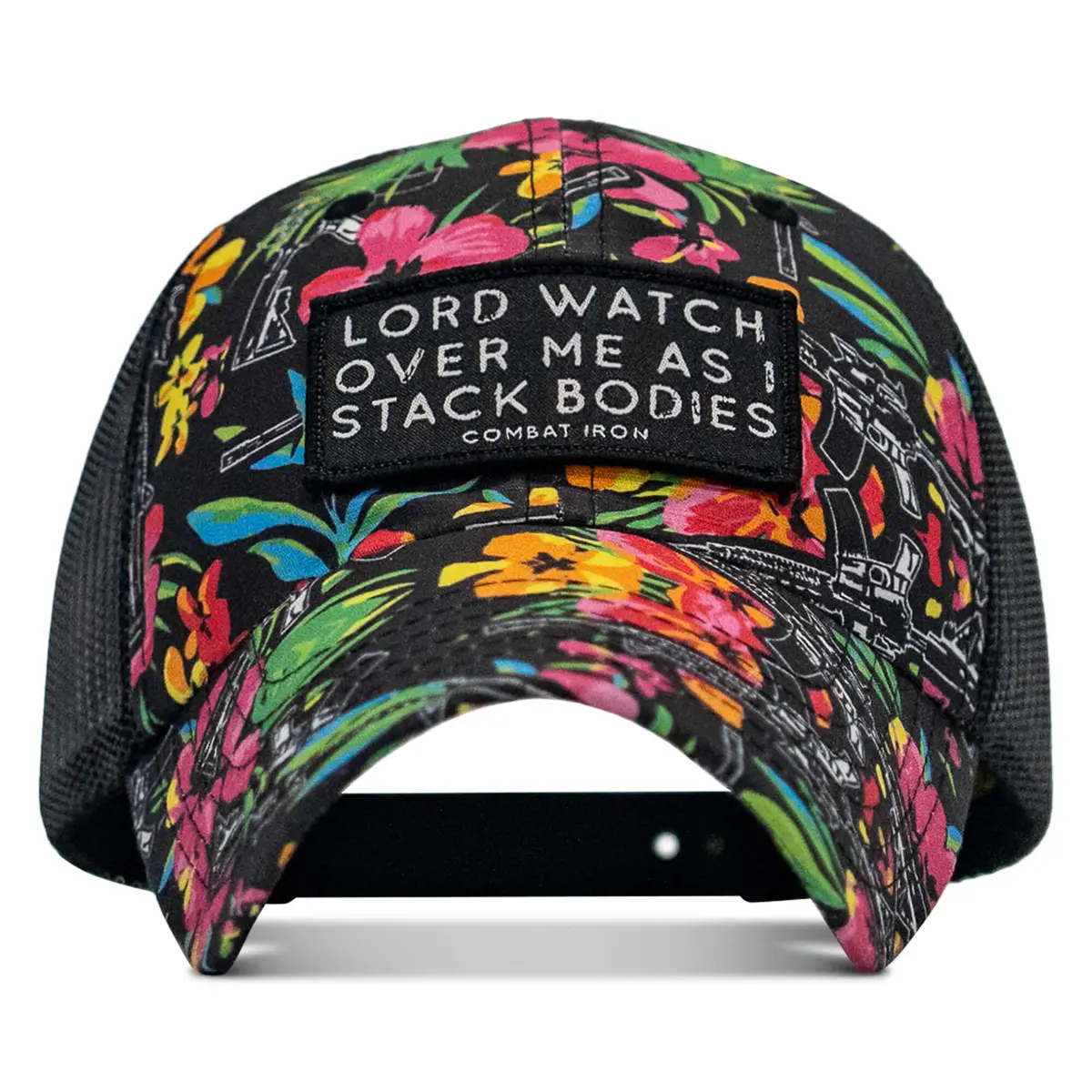 Lord Watch Over Me As I Stack Bodies Patch Tactical Ripstop Mesh Snapback Hat 1