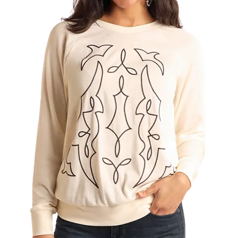 Embroidered Bootstitch Sweatshirt At Bourbon Cowgirl 1