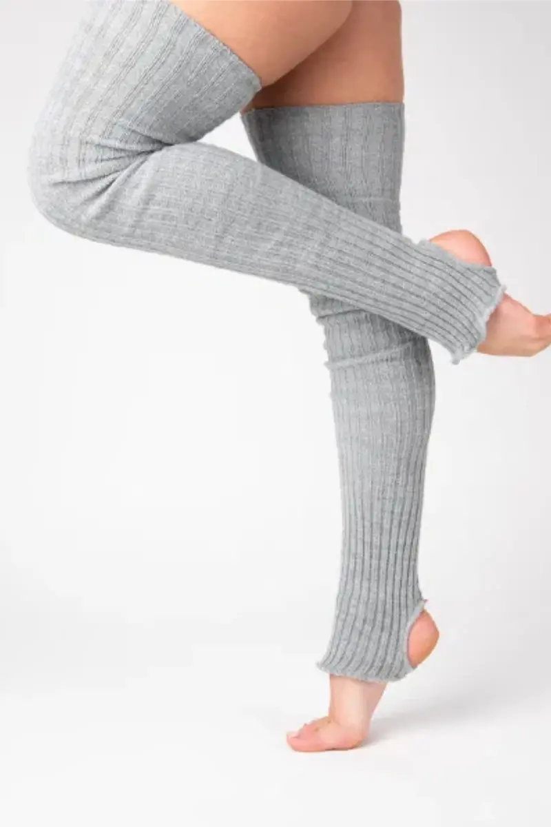 Pole Junkie Thigh High Legwarmers -  Light Grey 1