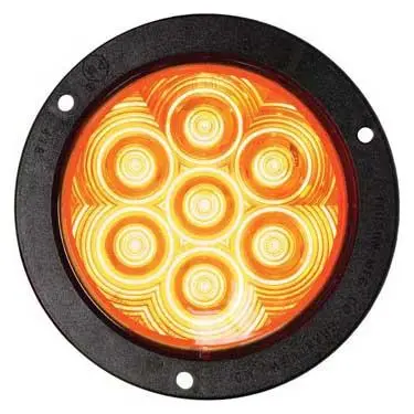 824A-7 4" Amber Led Stop/Turn/Tail, Round, Flange-Mount 1