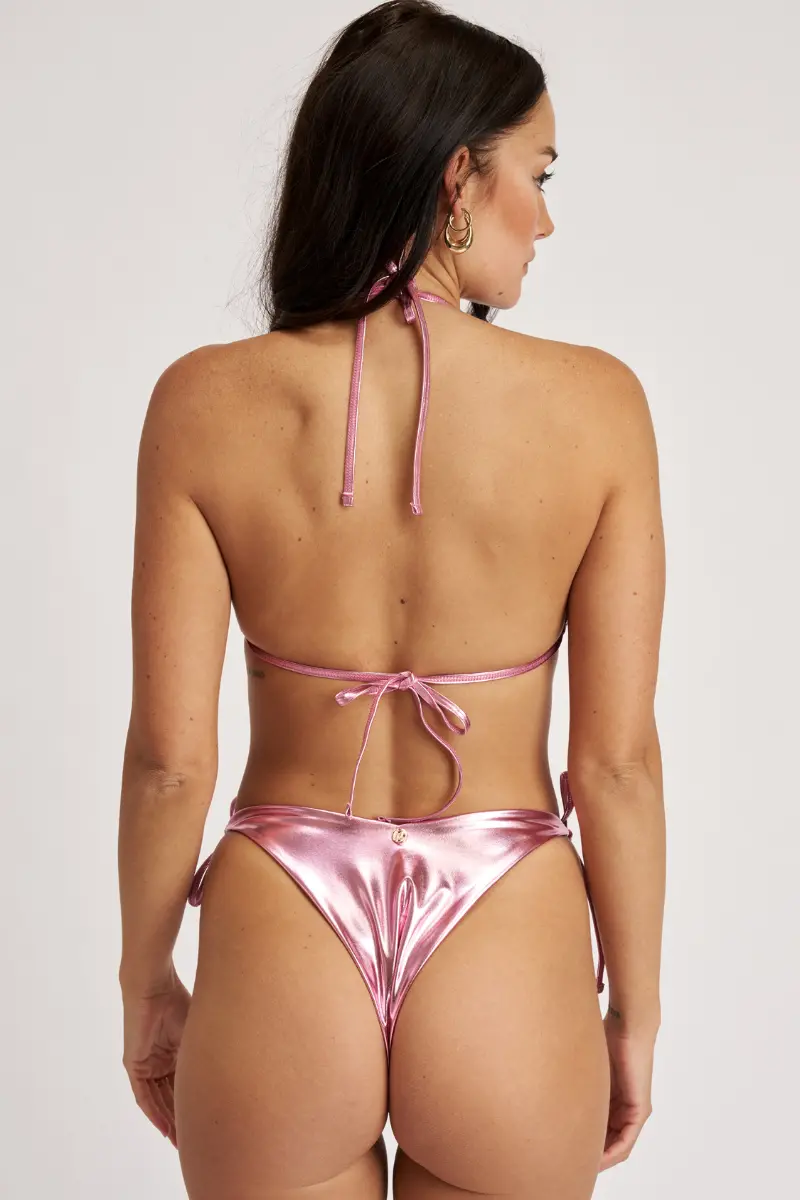 Lunalae Mary Kate Bikini Bottoms - Metallic Baby Pink 1