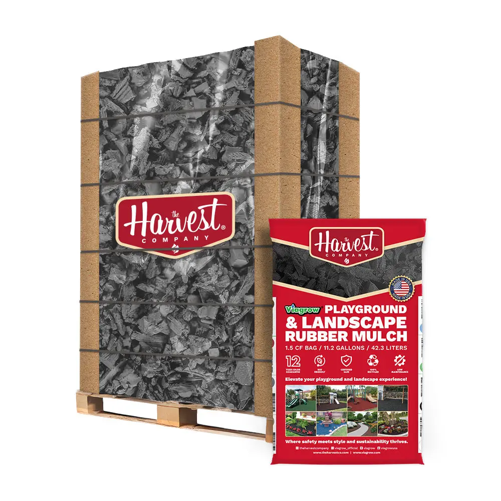 The Harvest Company Viagrow Silver Rubber Playground & Landscape Mulch, 75 Cf Pallet / 50 Bags 1.5Cf Each / 2.77 Cubic Yards / 2000Lbs (Vsilverrm-Pt) 1