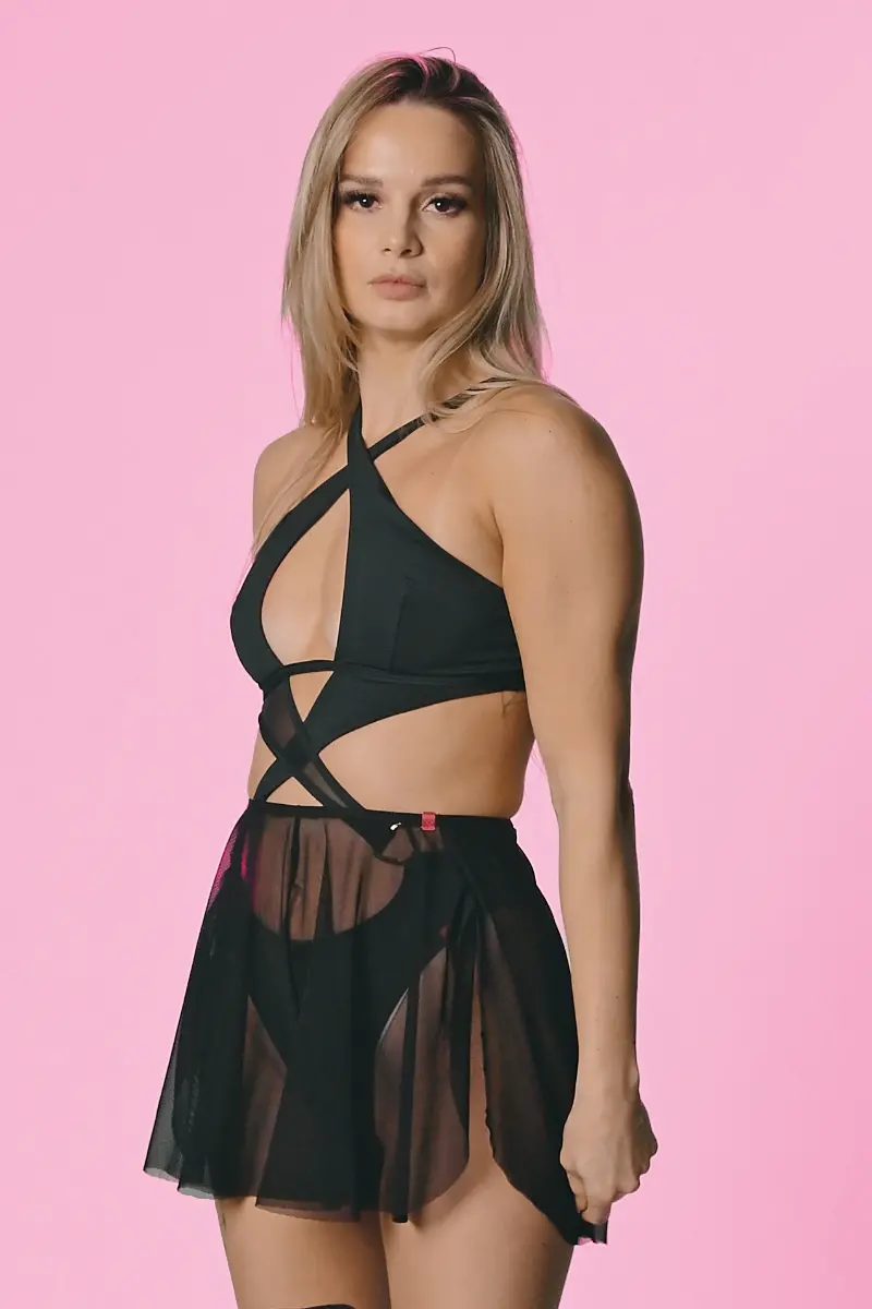 Pole Addict Mystic Shorts - Black Mesh 1