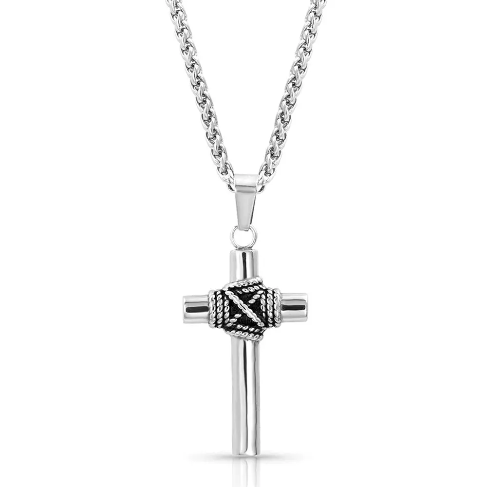 Rope Wrapped Cross Necklace For Men - Montana Silversmiths 1