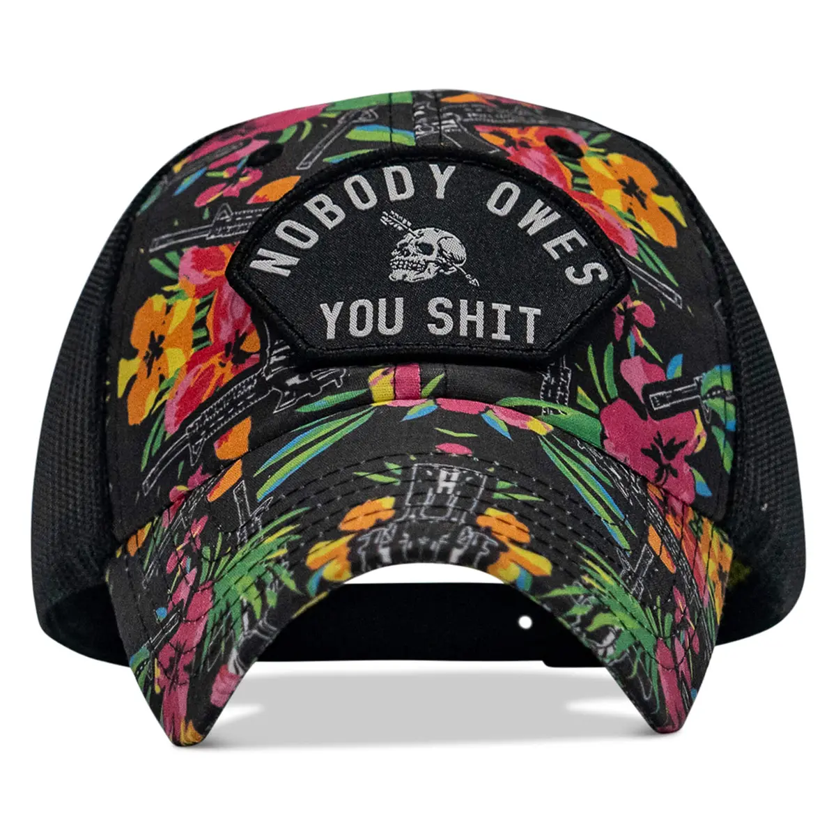Nobody Owes You Shit Arched Patch Tactical Ripstop Mesh Snapback Hat 1